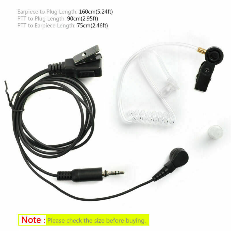 3.5mm Air Tube Earpiece PTT Mic Headset For Yaesu VX6R VX7R VX170 VX177 VX6E