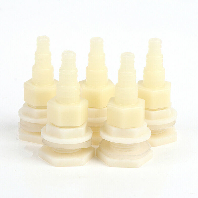 5pc 1/2" fish tank Bulkhead Pipe Joints ABS aquarium bucket water inlet out FT