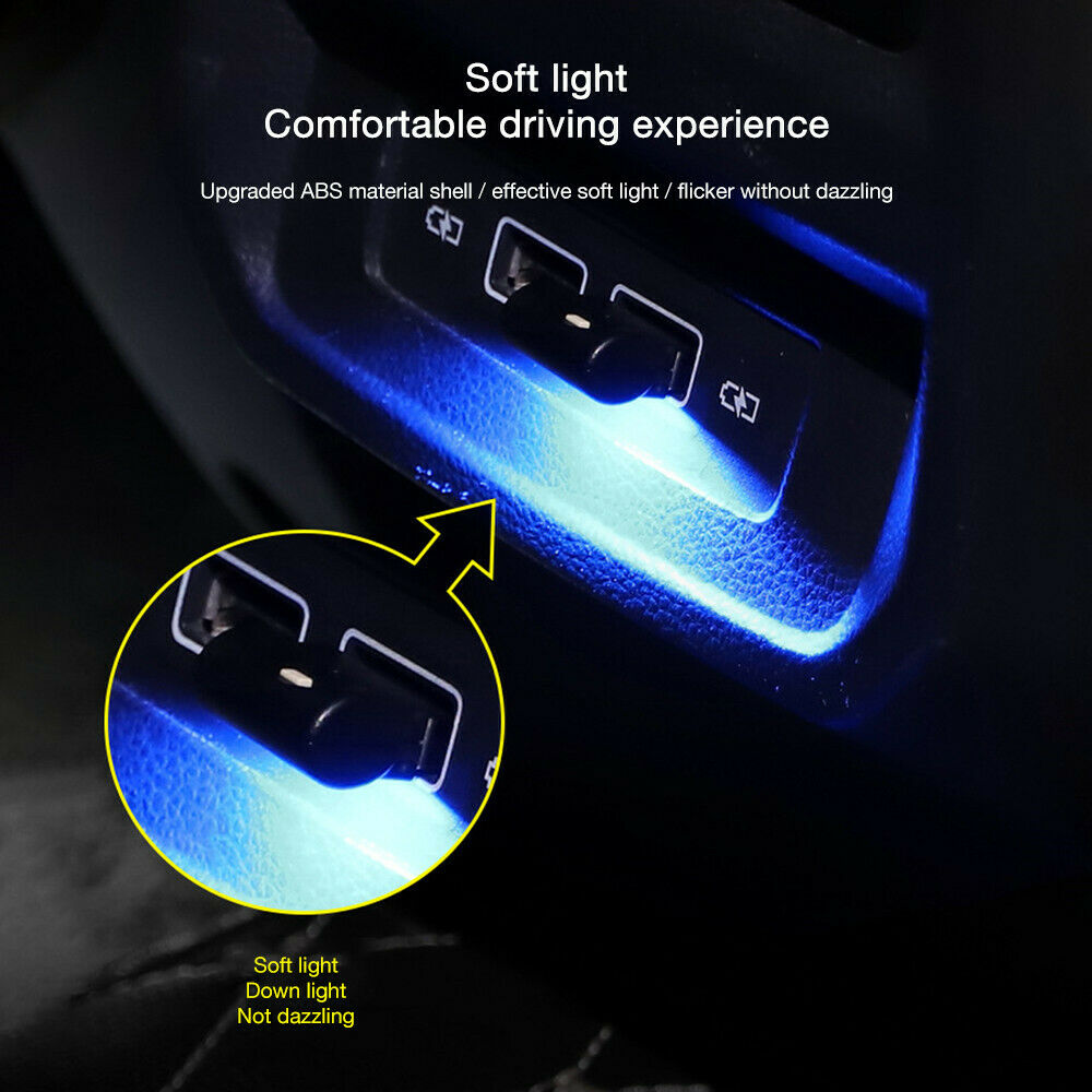 USB LED Car Interior Lamp Neon Auto Atmosphere Ambient Light Bulb Accessories