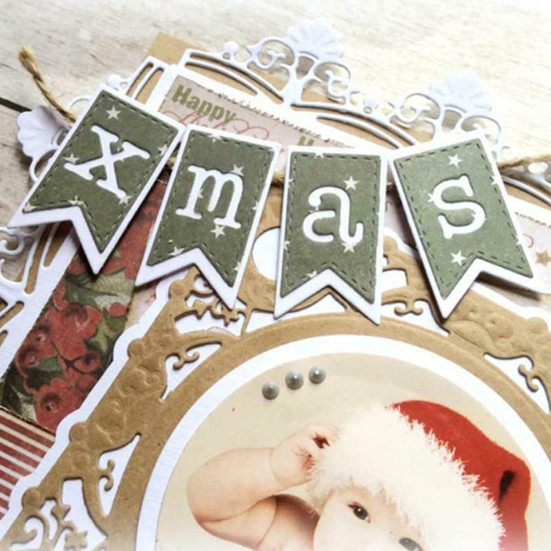 Alphabet Flags Metal Cutting Dies Stencil DIY Scrapbooking Album Paper Card Mold