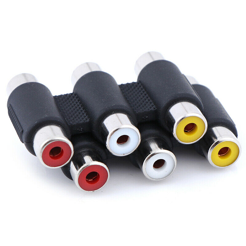 1PC 3 RCA AV audio video female to female jack coupler adapter 3RCA connec * Tt