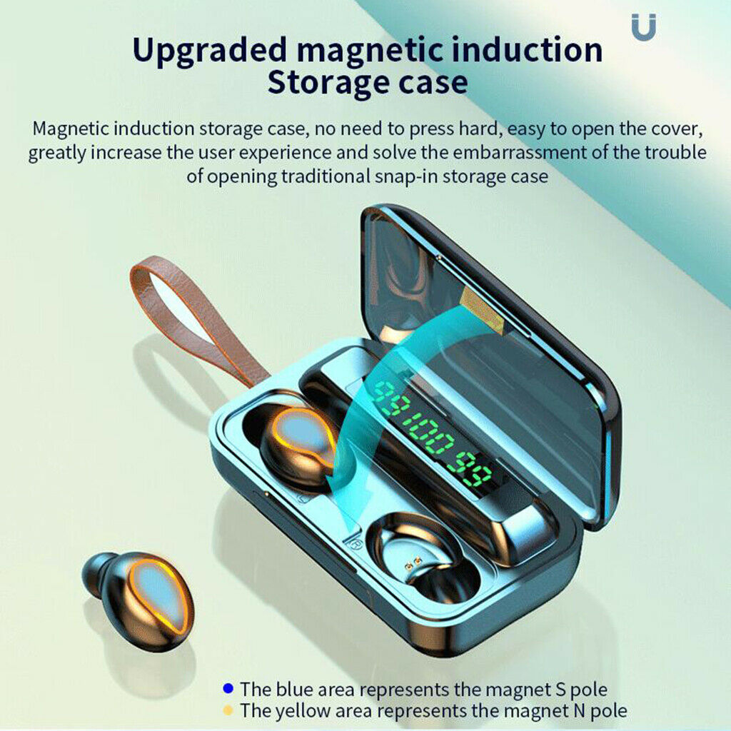 Wireless Earbud Touch Function Lightweight LED Display for Running Cycling