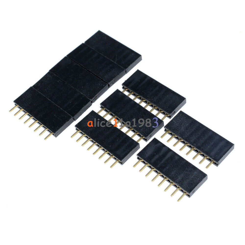 100PCS 1x8 Single Row 8 Pins PCB Socket Female Header 2.54mm