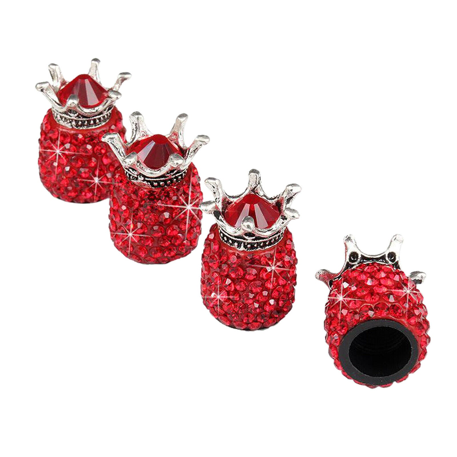 4 Pack Tire Air Valve Caps Dustproof Covers for Cars SUVs Truck Bike Red