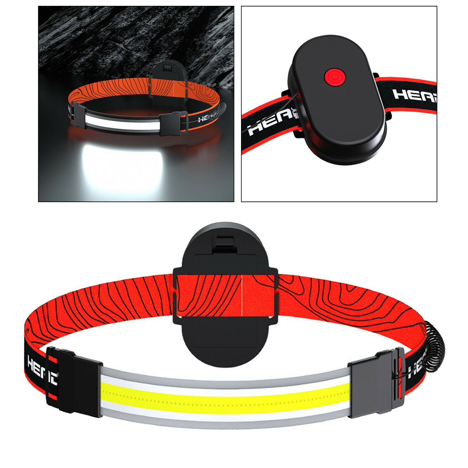 Waterproof Head Torch COB Headlamp Lighting Outdoor Camping Head Light Lamp