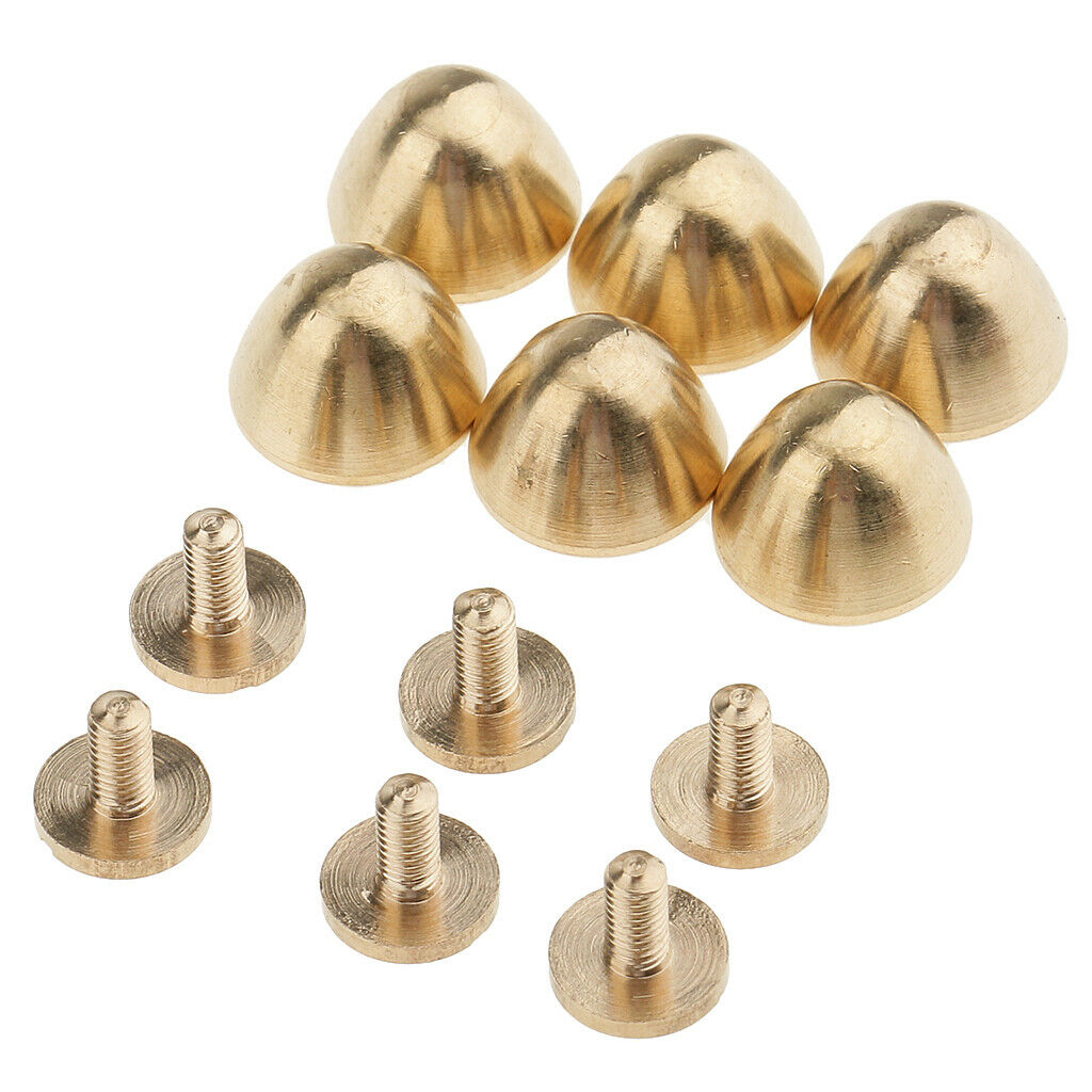 6 Pieces Brass Spike Cone Studs Rivets Press Pins DIY Leather Crafts 12x9 mm