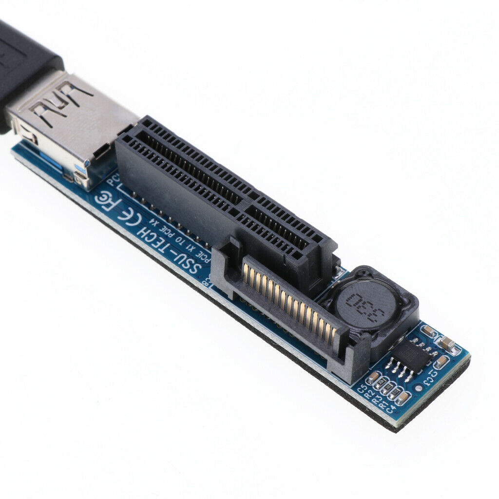 PCI-E Graphics Extension for GPU Mining Powered Riser Adapter Card,USB 3.0