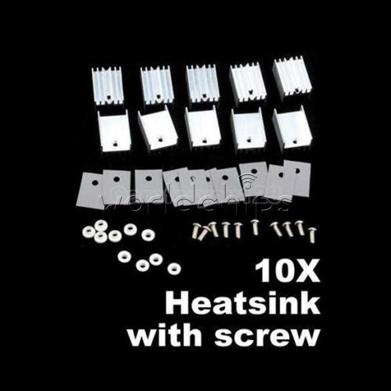 5PCS Aluminum Heatsink Heat Sink With Screw Sets Kits for Transistors TO-220
