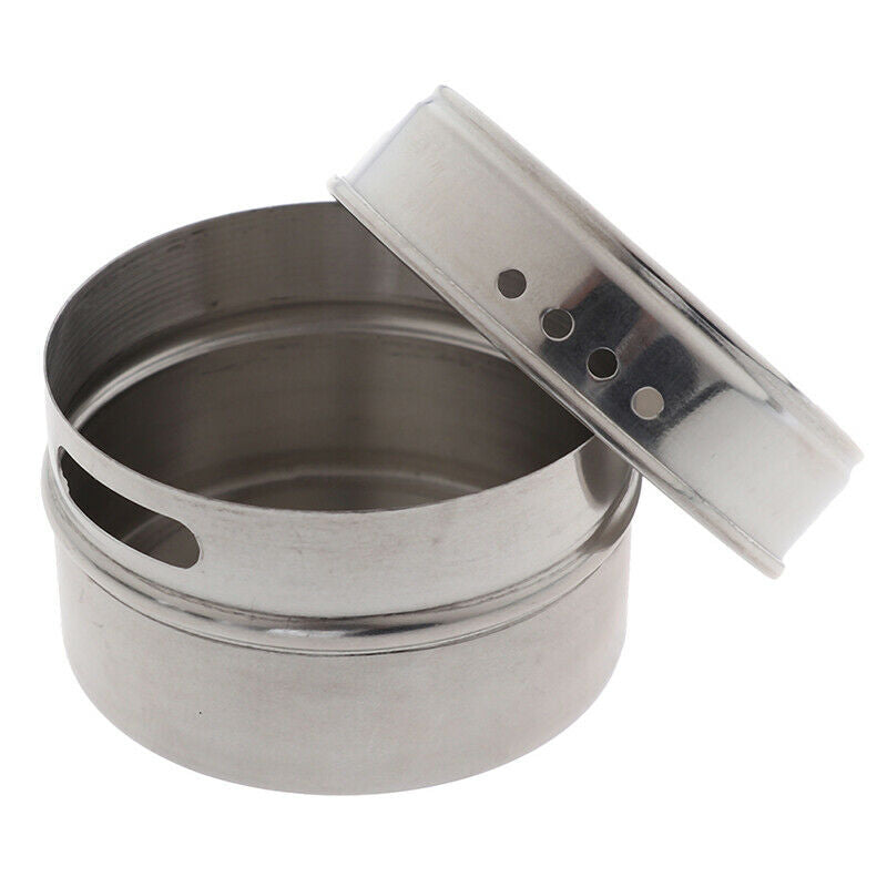 1PC Outdoor Spice Storage Container Jar Stainless Steel Tins With Clear  TtH FT