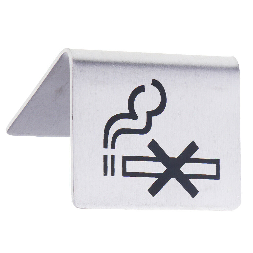 Triangle Stainless Steel No Smoking Sign Table Signs for Hotel/Office