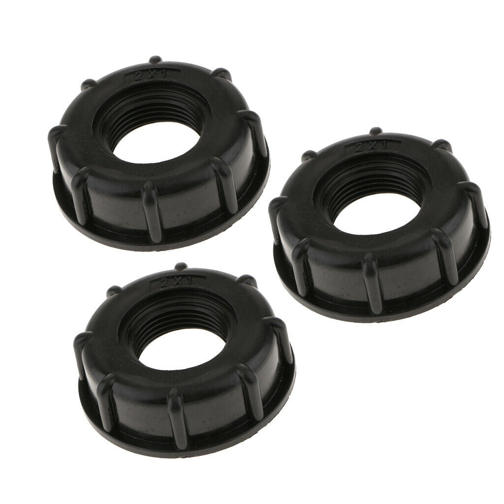3PCS IBC Water Tote Tank Adapter Hose Cap for 60mm Thick Thread Outlet 1inch