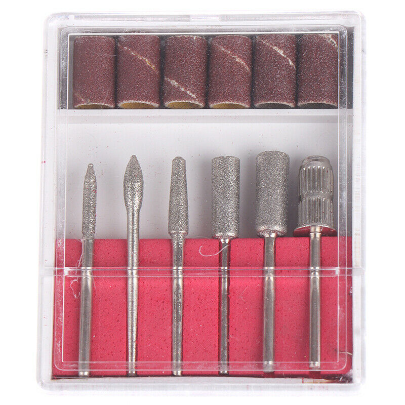 6 Pcs Nail Art Grinding Drill Bits Electric Manicure Machine Carbide Bullet .DD