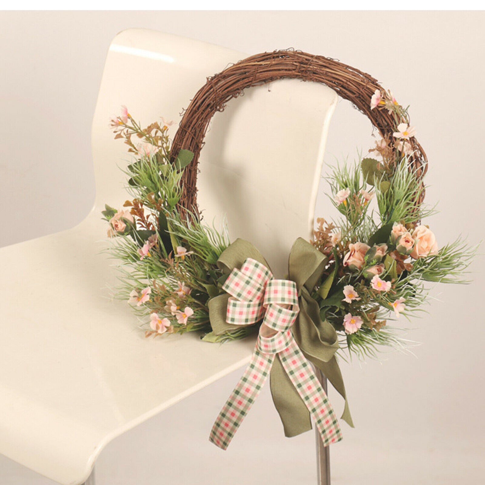 15.7'' Large Wreath Garland for Summer Front Door Window Wedding Decor