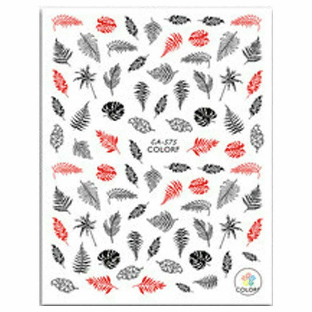 Easy To Use Nail stickers Geometrics Decoration Leaves And Flower Images