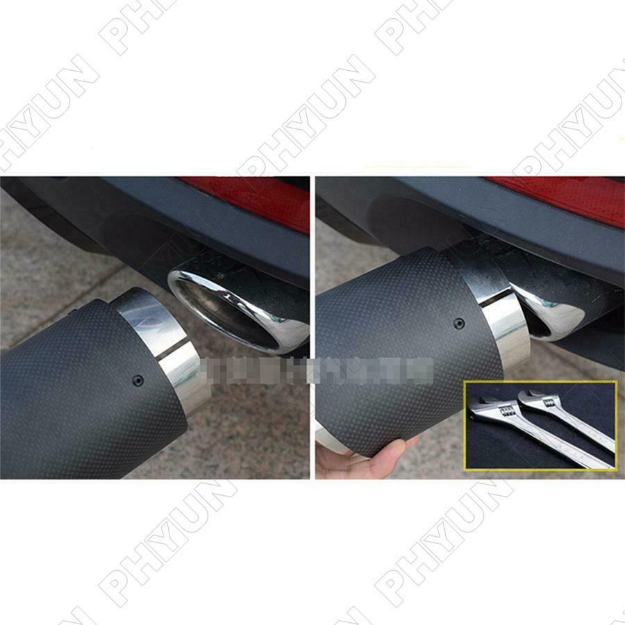 For BMW X5 F15 E70 X6 F16 Exhaust Tip Muffler Pipe Matte Carbon Fiber 86mm Inlet