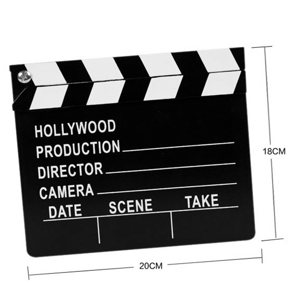 Wooden Film Directors TV Movie Clapper Action Board Costume Props 20x18cm