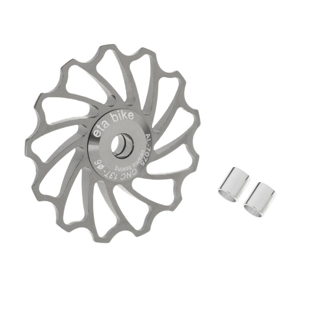 13T Bicycle Ceramic Bearing Jockey Wheel Pulley Bike Rear Derailleur Grey