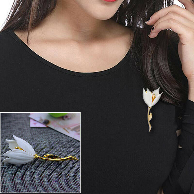 New 1PC Women Jewelry Flower Shape Alloy Tulip Brooch Pin Decor Gift Fashion