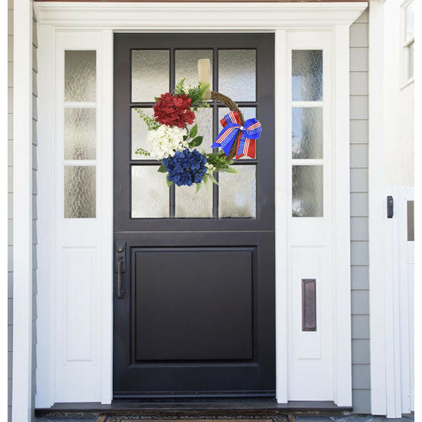 15.7" Patriotic American Wreath Flower Garland Memorial Day Hanging Ornament