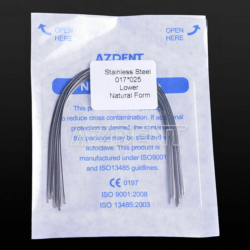 50 Packs Dental Orthodontic Archwire Nature Form Stainless steel 017X025 Lower