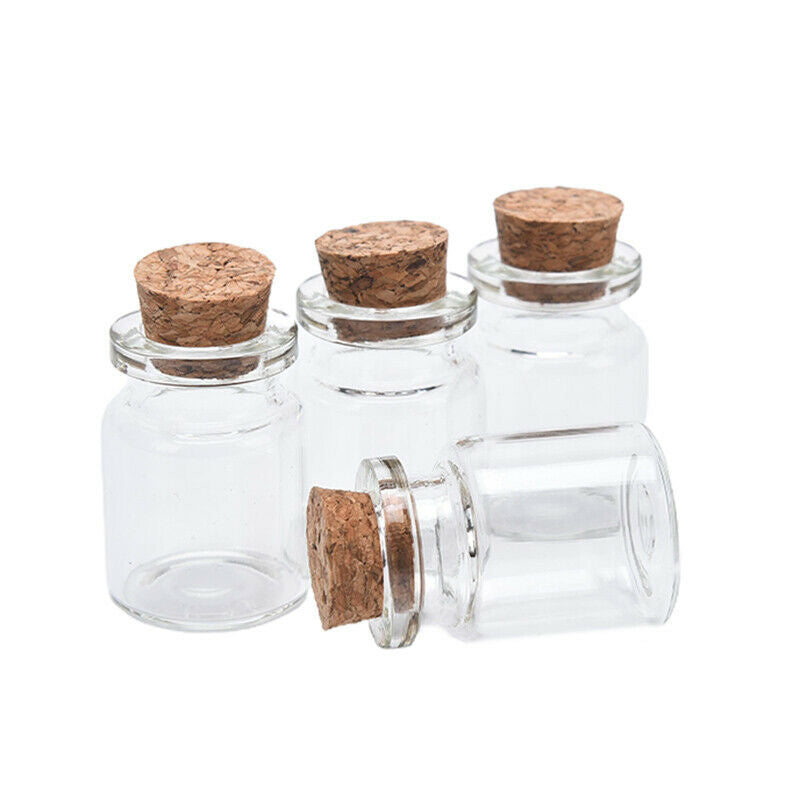 10Pcs Mini Glass Wishing Bottle with Cork Bead Jewelry Containers DIY DecoratiI7