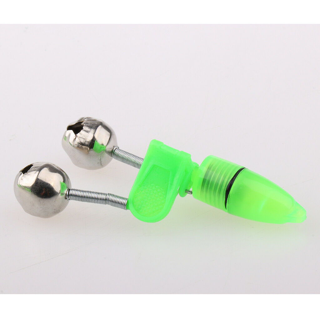 20 Pieces Night Fishing Bite Alarm Twin Bells Clip Alerter Ring Accessory