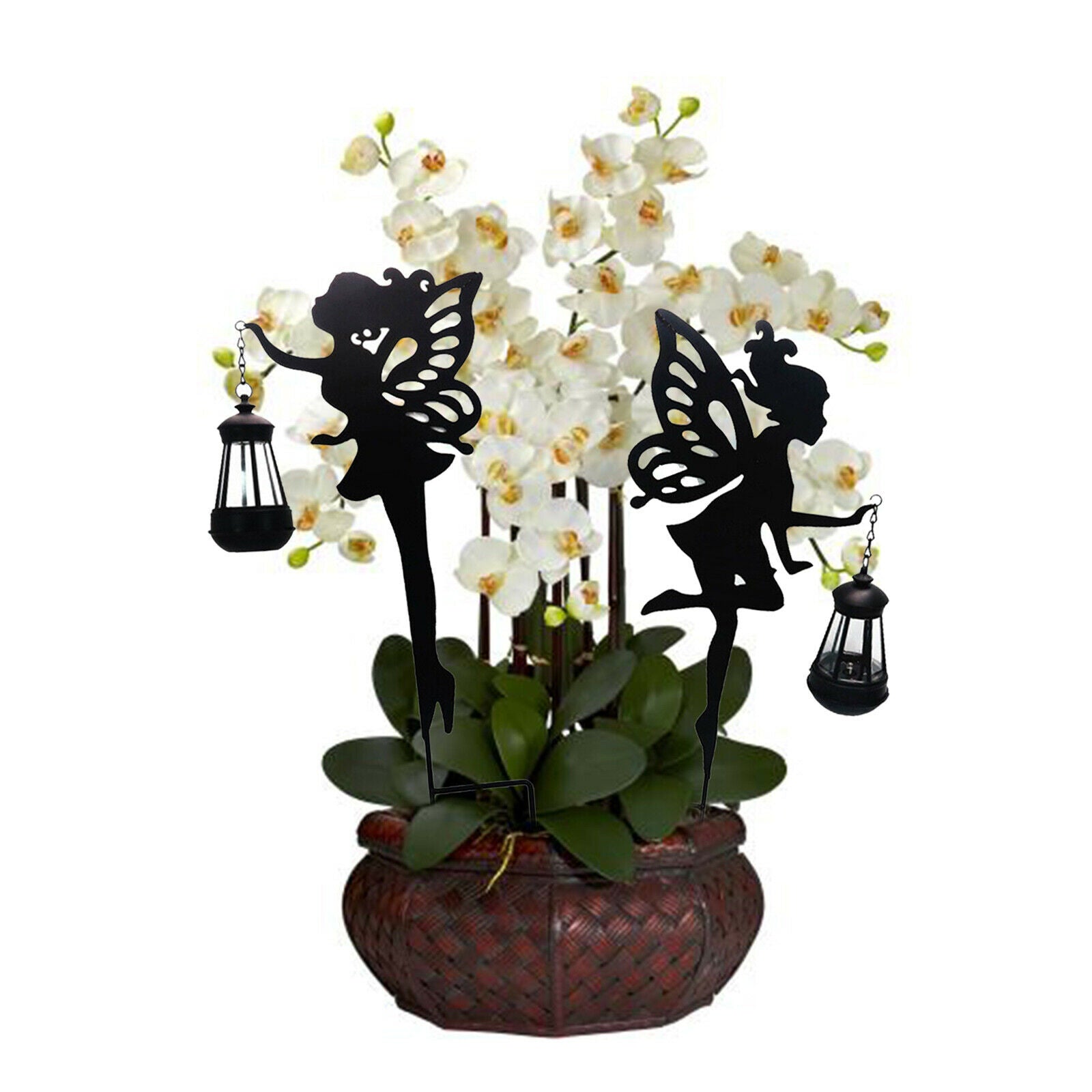 2x Outdoor Solar Garden Light Yard Patio Led Lantern Warm White Decorative