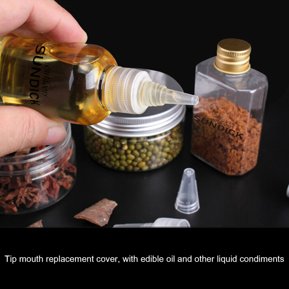 Sundeck 9pcs Spice Cruets Set Portable Salt Bottle BBQ Sauce Container Bag @