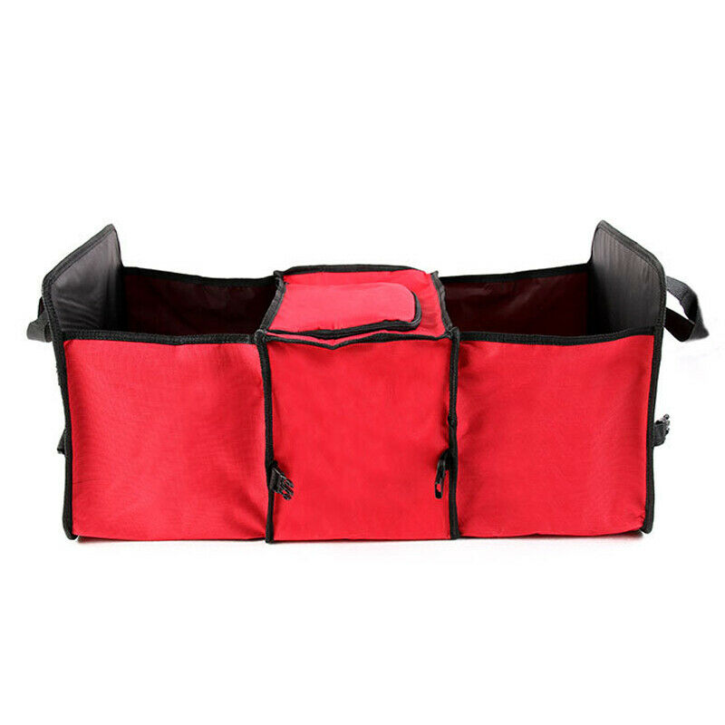 Car SUV Trunk Organizer Foldable Storage Bag Collapsible Cargo Box Portable Red