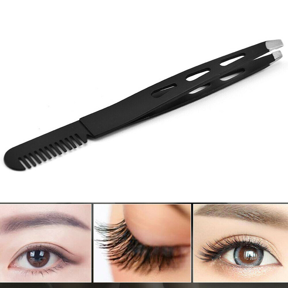 Eyebrow Tweezer Hair Beauty Slanted Puller Stainless Steel Eyebrow Clips @