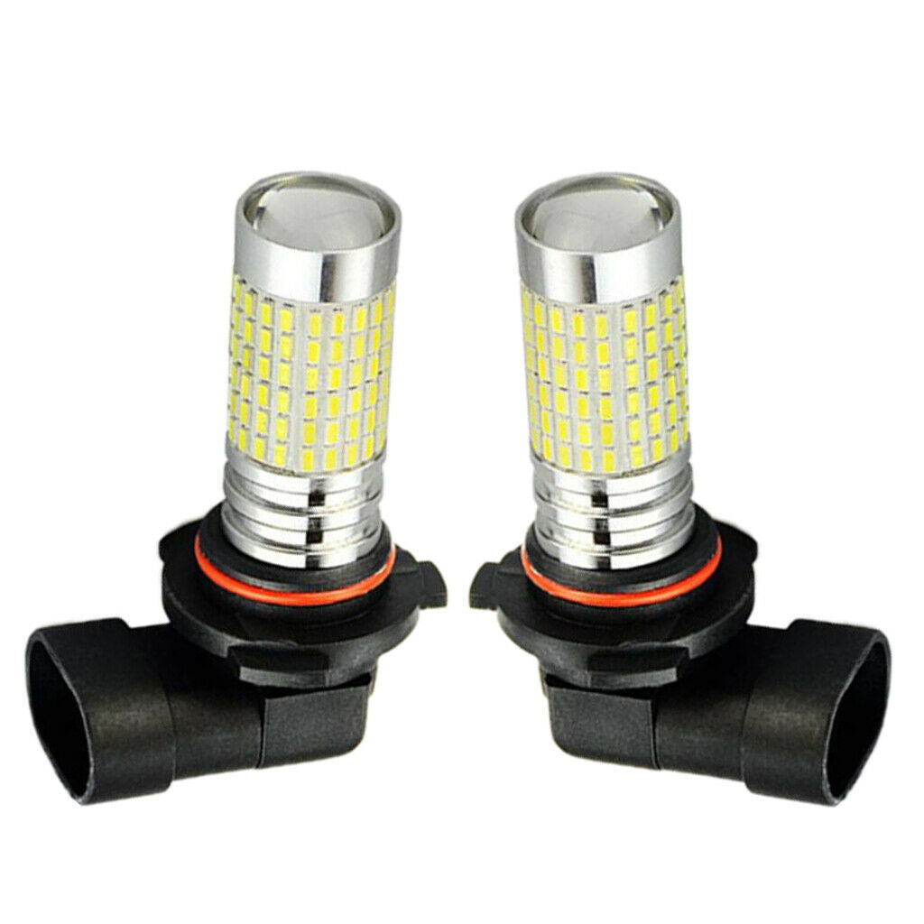 2 Pieces 9006 LED Fog Light Bulbs w/ Projector 1200 Lumens 6000K Xenon White