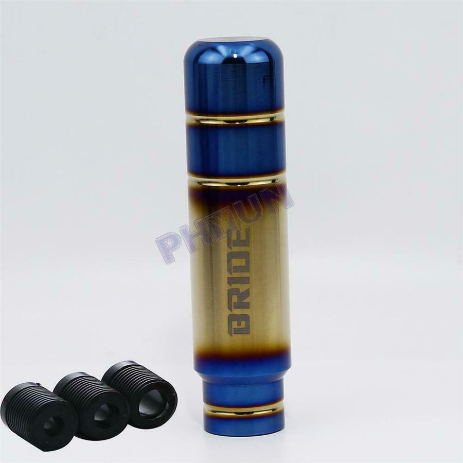 5'' Universal Car Gear Shift Knob Shifter Lever w/ Adapters Aluminum Burnt Blue
