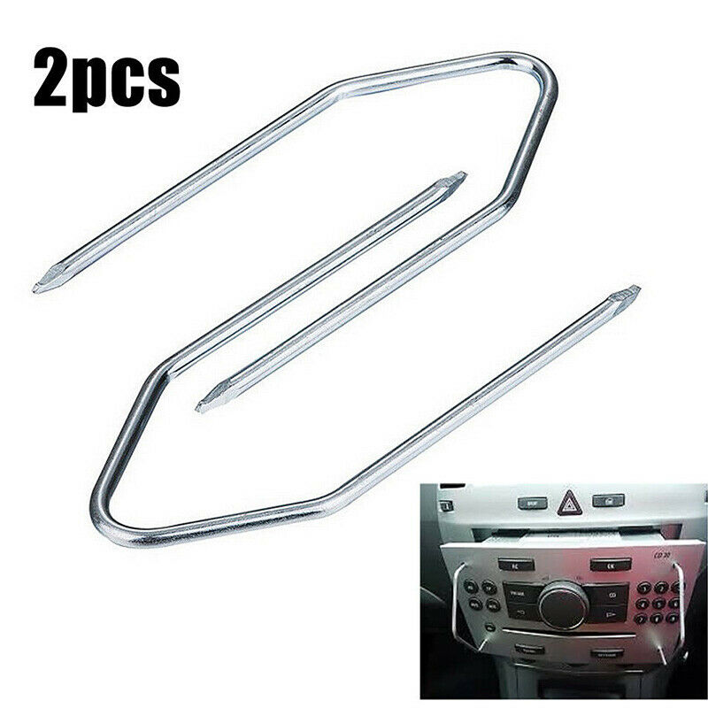 2X Auto Car Interior Radio Stereo Release Removal Pull Tool Key Fit For P.l8