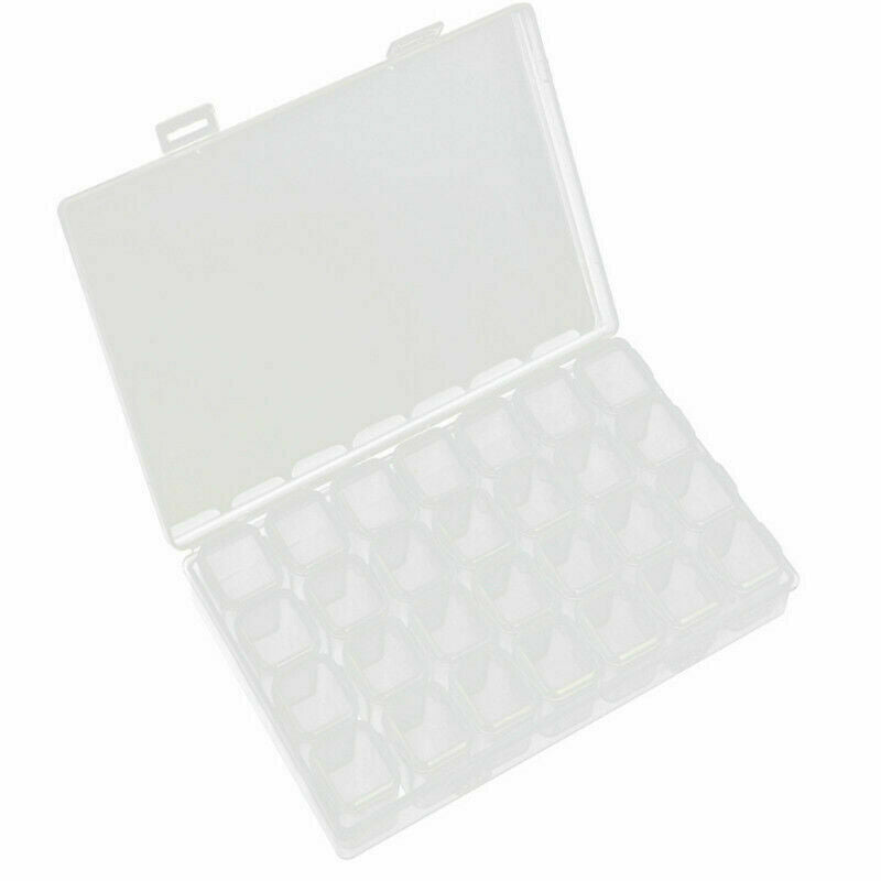28 Slots Transparent Diamond Painting Embroidery Storage Box Accessory DIY Art