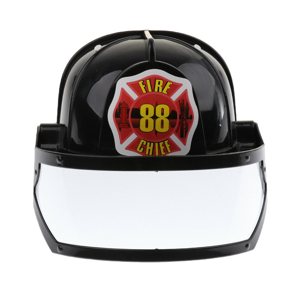Kid Pretend Play Fireman Safety Helmet Firefighter Hat Costume Party Role