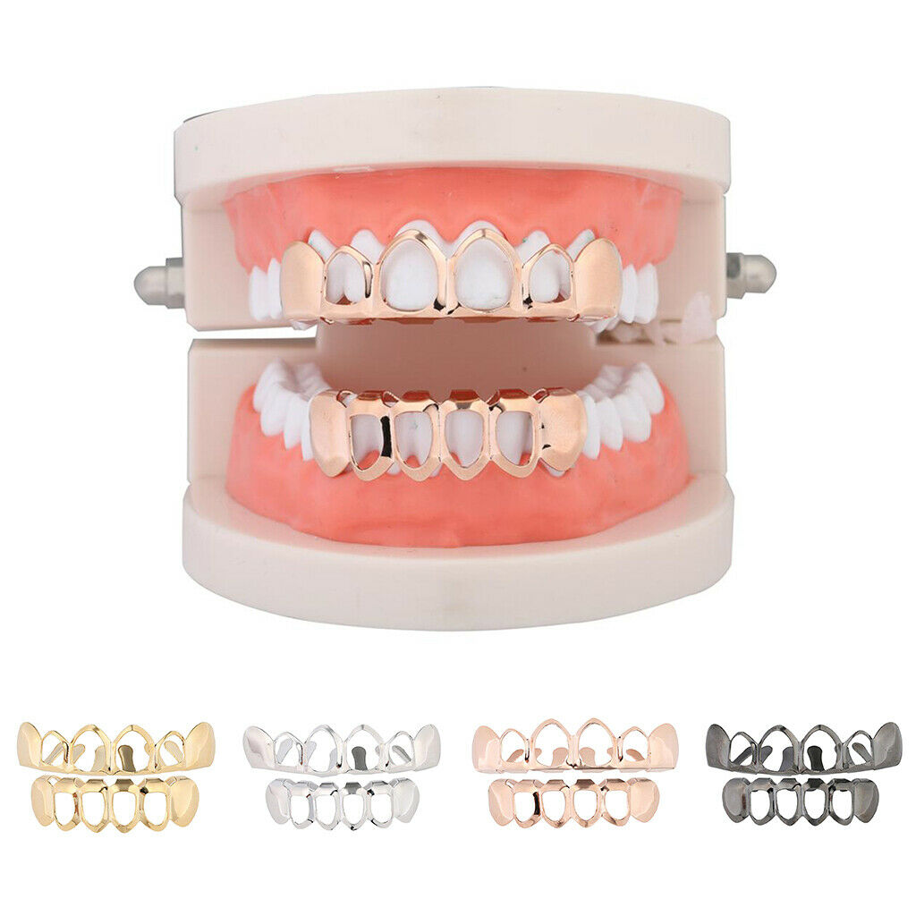 Hip Hop Teeth Grills Hollow Vampire 6 Fang Party Dental Grills Joker Costume