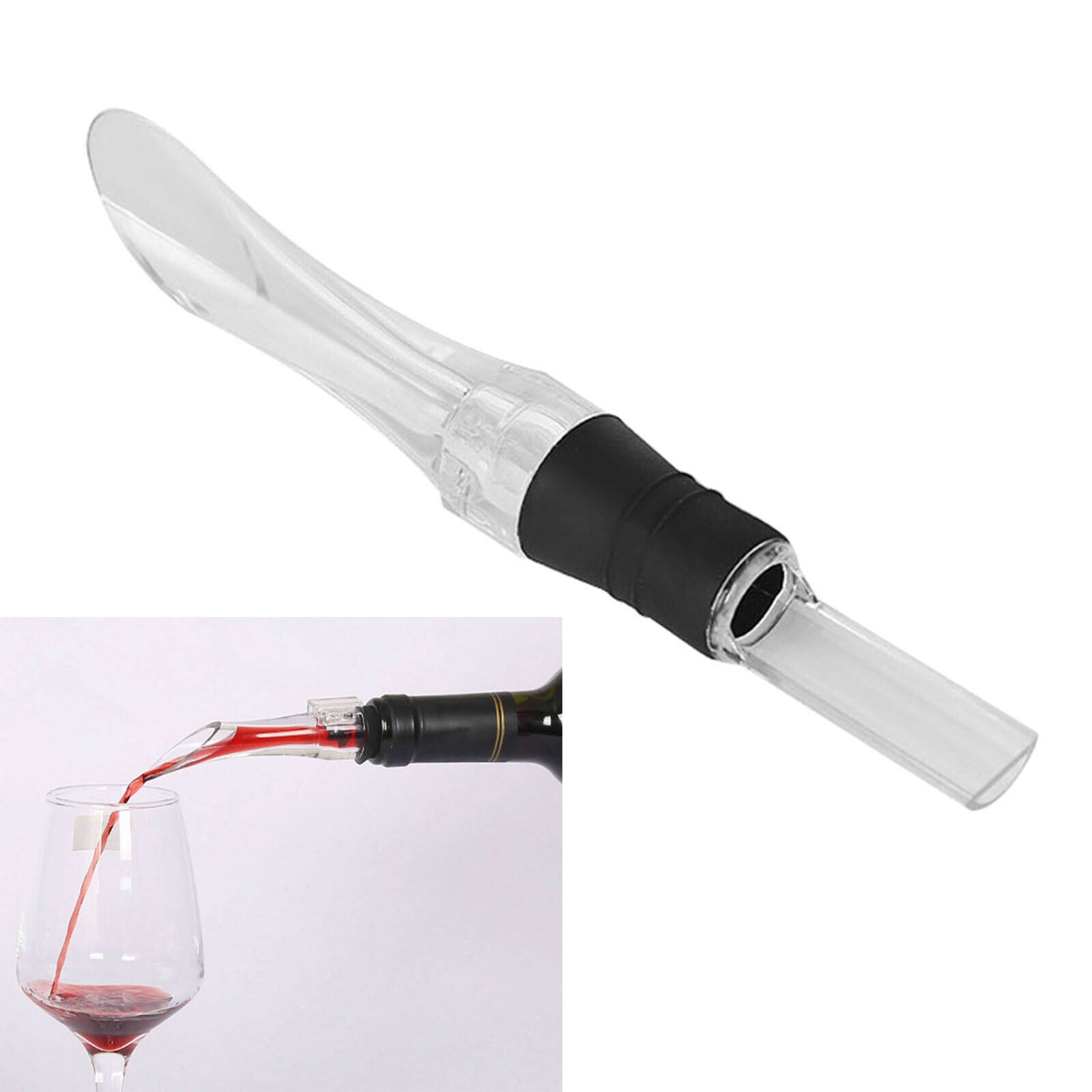 Acrylic Wine Pourer Decanter Bottle Pouring Spout Wine Kitchen Bar Accessory