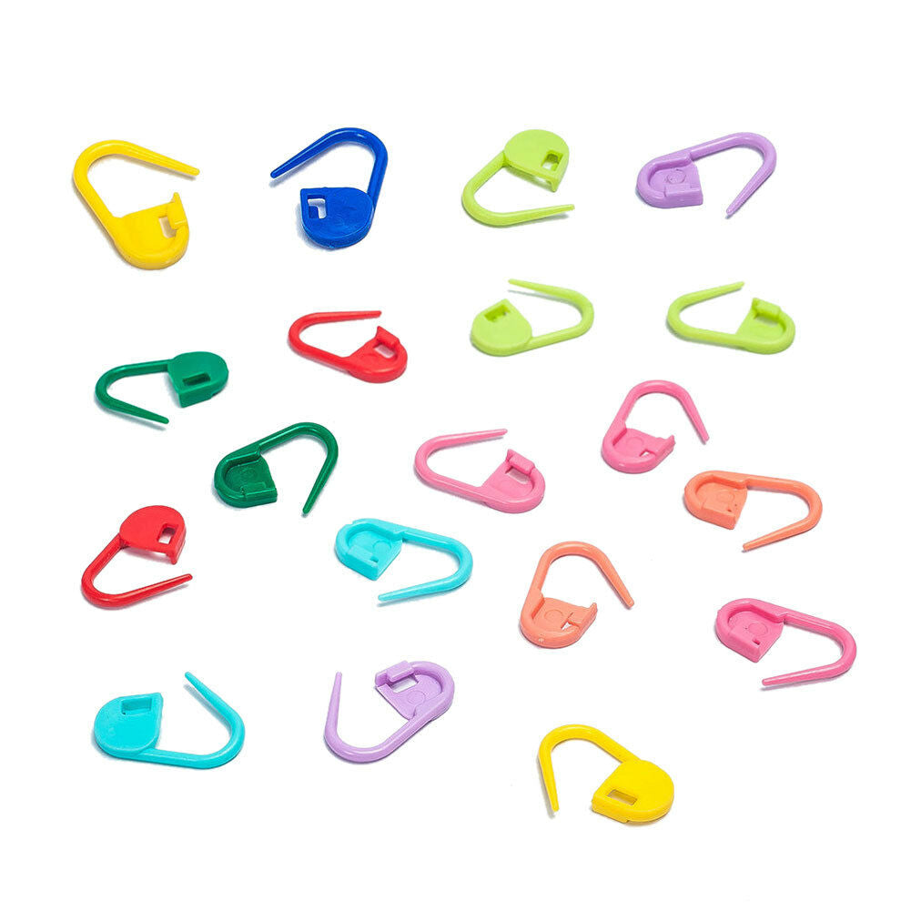 120PCS Knitting Crochet Locking Stitch Needle Clip Marker Holder Tool W/Box