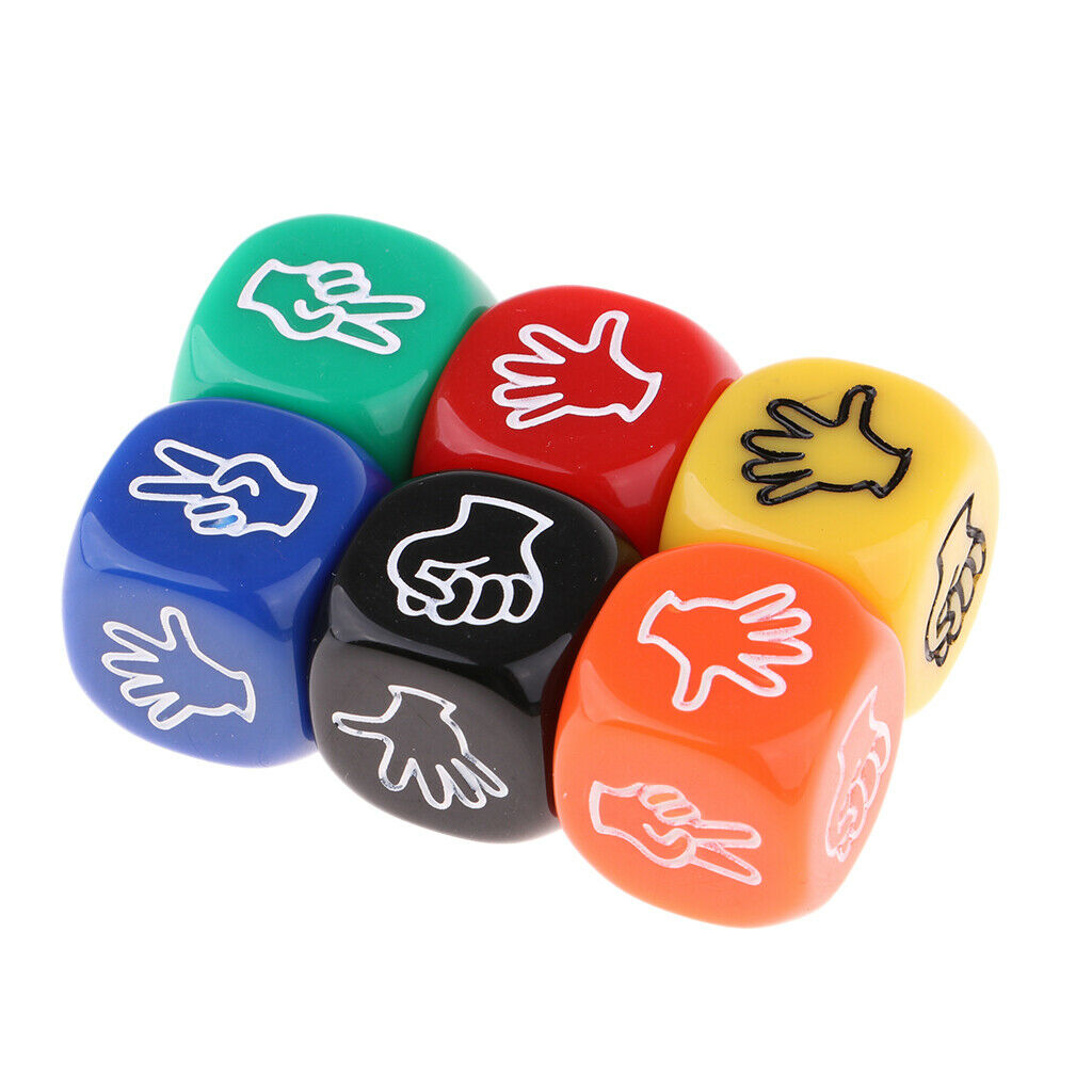 60x Six Sided Rock Paper Scissors Dice Board Game for Party Games