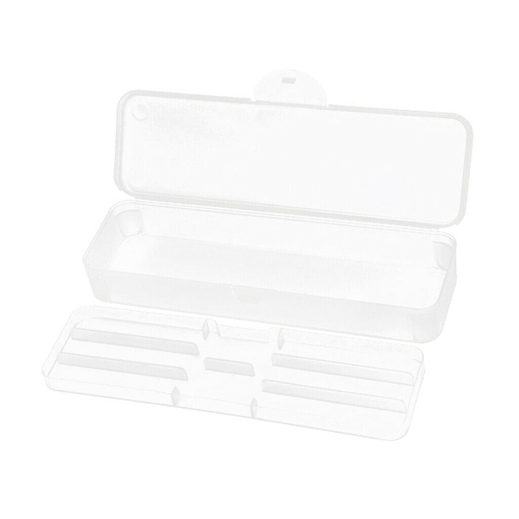 2x Double Layer Empty Storage Box Nail Art Files Container Case White+Pink
