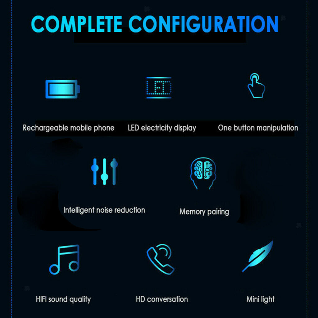 2 Pack Bluetooth Earphone Headphones TWS Earbuds LED Power Display Headphone