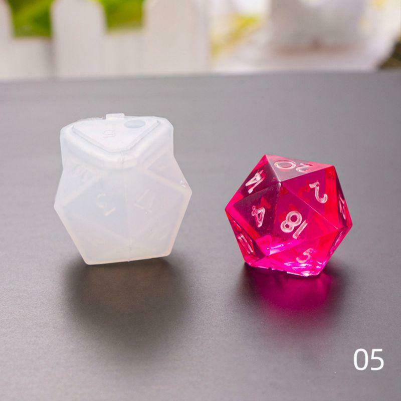 DIY Crystal Epoxy Mold Dice Fillet Shape Multi-spec Digital Game Silicone Moulds