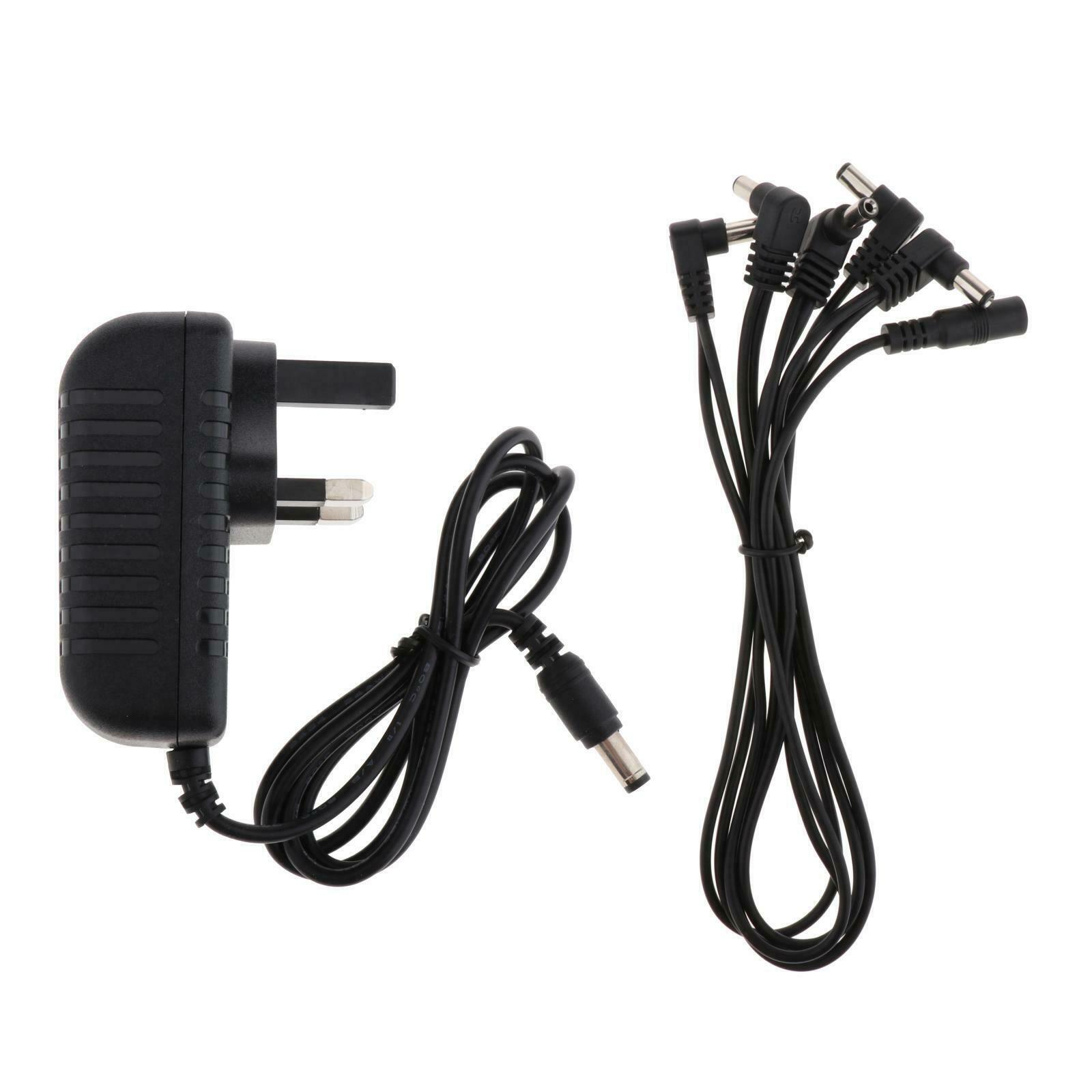 9V Guitar Effect Effector Power Supply Adapter w/ 1 to 5 Way Splitter Cable