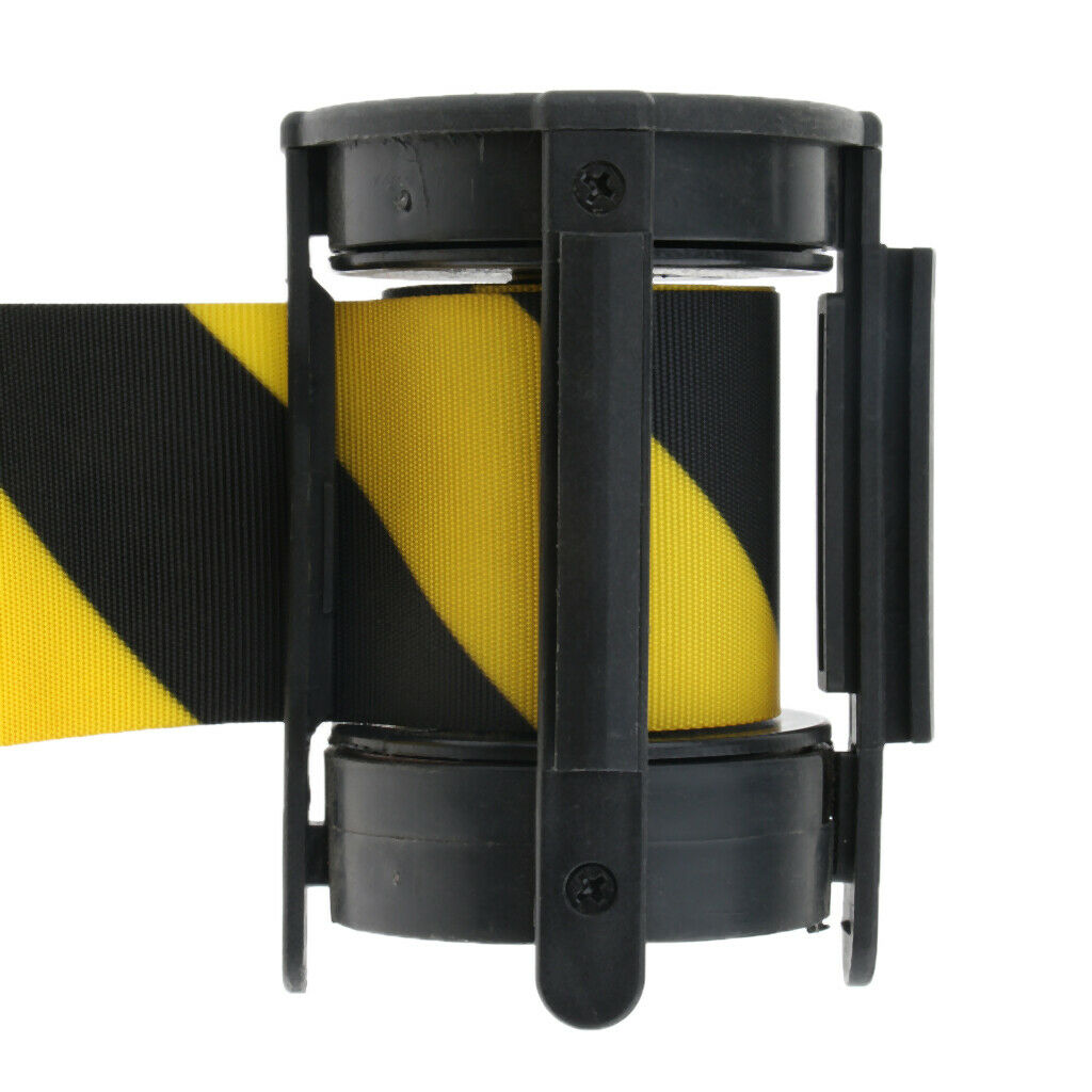 2Pcs Black Yellow Retractable Queue Crowd Barriers Crowd Control Security