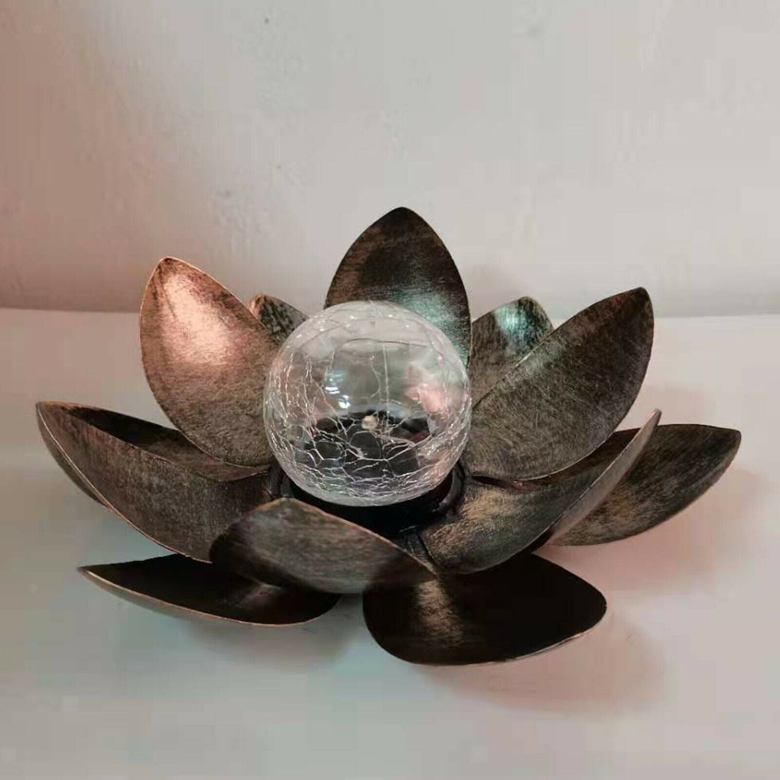 Solar Glass Lotus Solar Courtyard Lamp Outdoor Garden Decoration Light