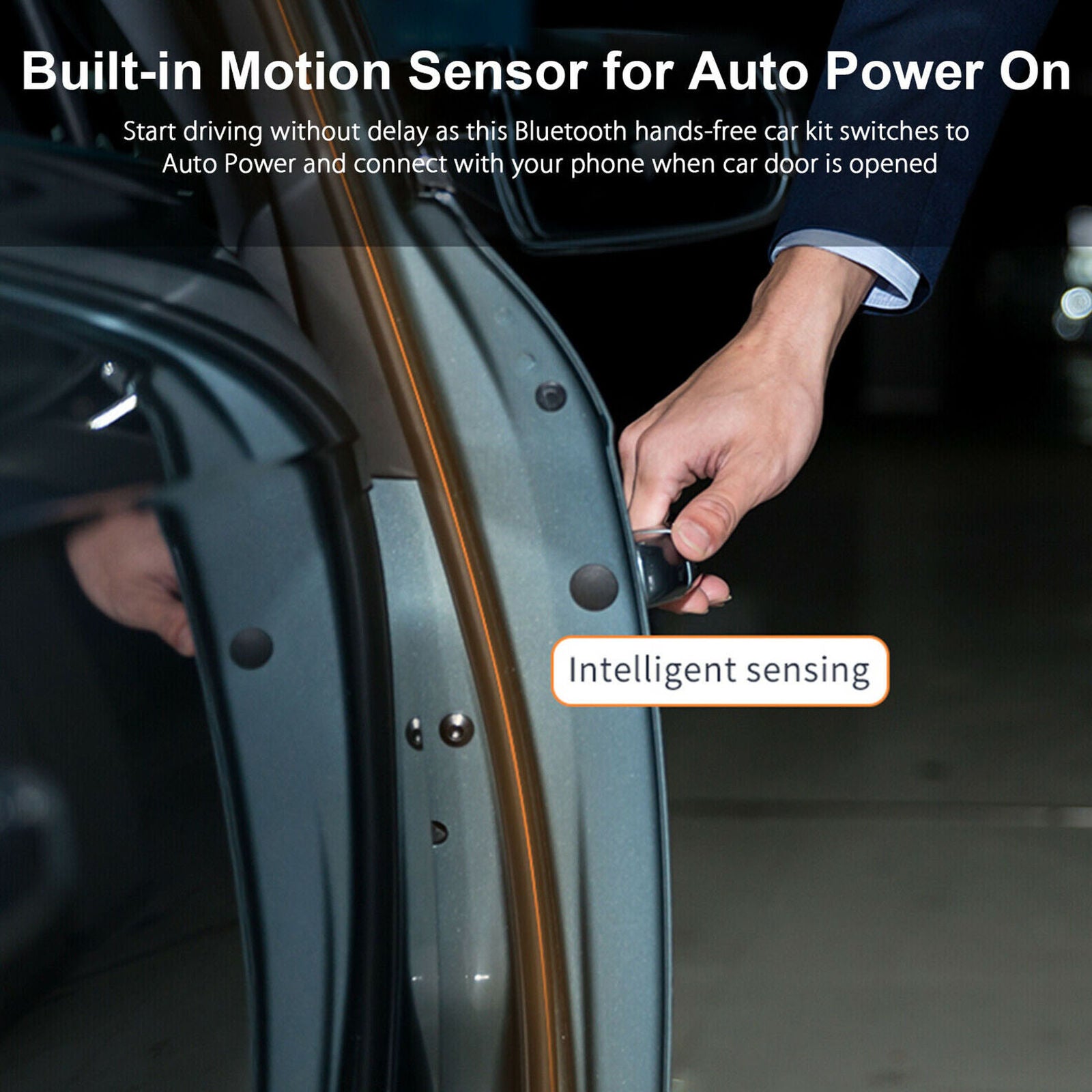Wireless Multipoint Bluetooth 5.0 Hands Free Car Kit Speakerphone Speaker Visor