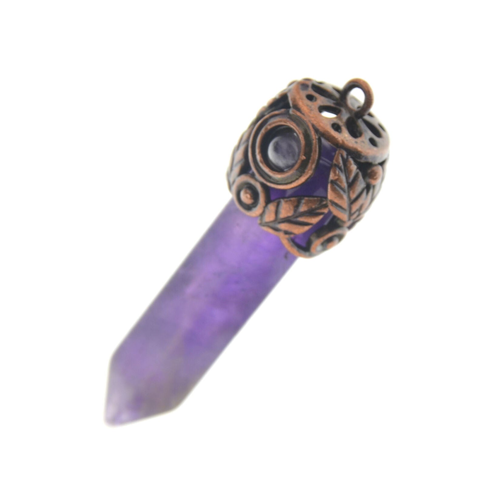 1pc Amethyst Stone Pendant Hexagon point Energy Reiki Healing Amulet