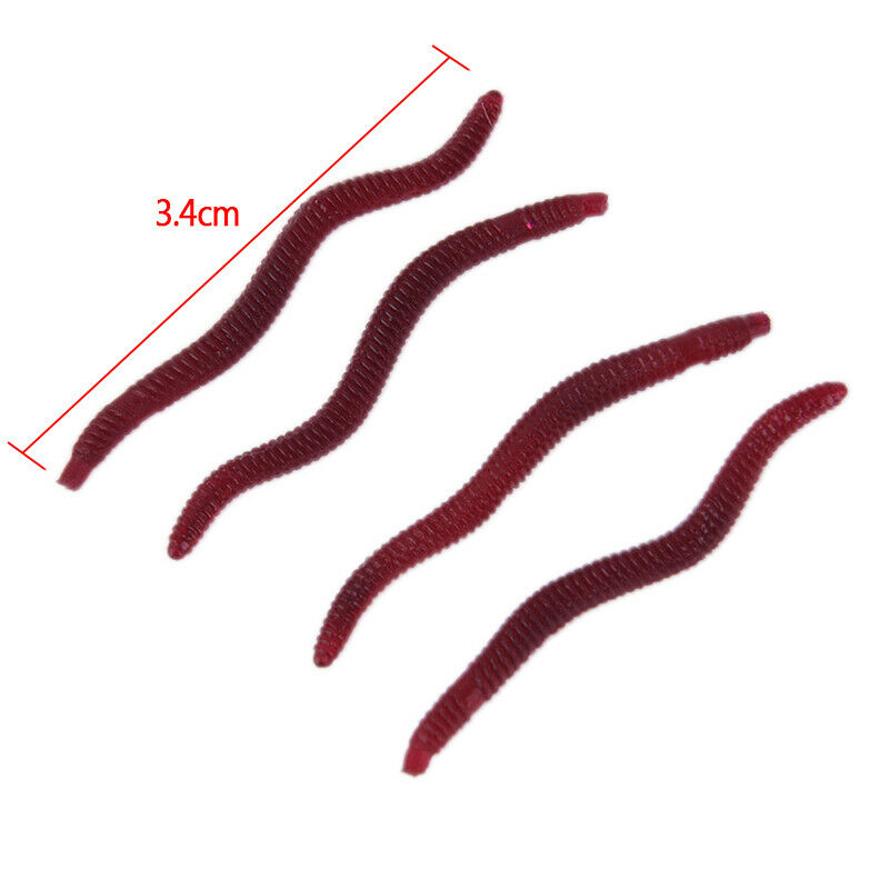 50X Soft Lure Fishing Simulation Earthworm Red Artificial Fishing L laJ Kt