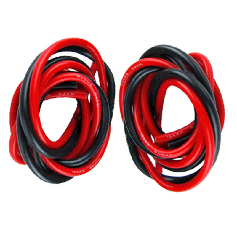 1 packet 2 pieces 14 gauge 1 meter silicone cable fine beach 14 AWG, black andH2