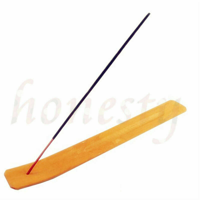 2pcs Natural Plain Wood Wooden Incense Stick Ash Catcher Burner Holder Tools